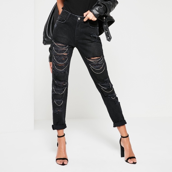 jeans with chains for rips